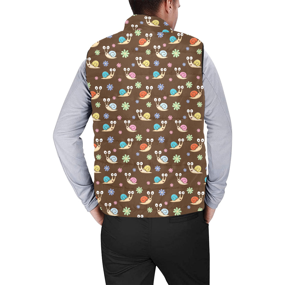 Snail Pattern Print Design 03 Men's Padded Vest