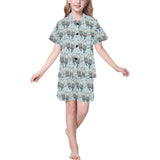 Lovely Sea Otter Pattern Kids' Boys' Girls' V-Neck Short Pajama Set