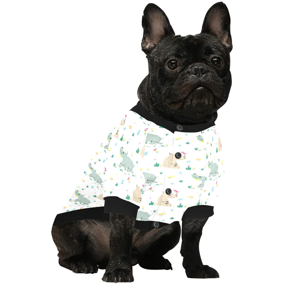 Cute Rhino pattern All Over Print Pet Dog Round Neck Fuzzy Shirt