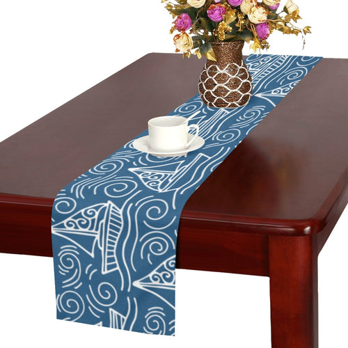 Hand drawn sailboat pattern Table Runner