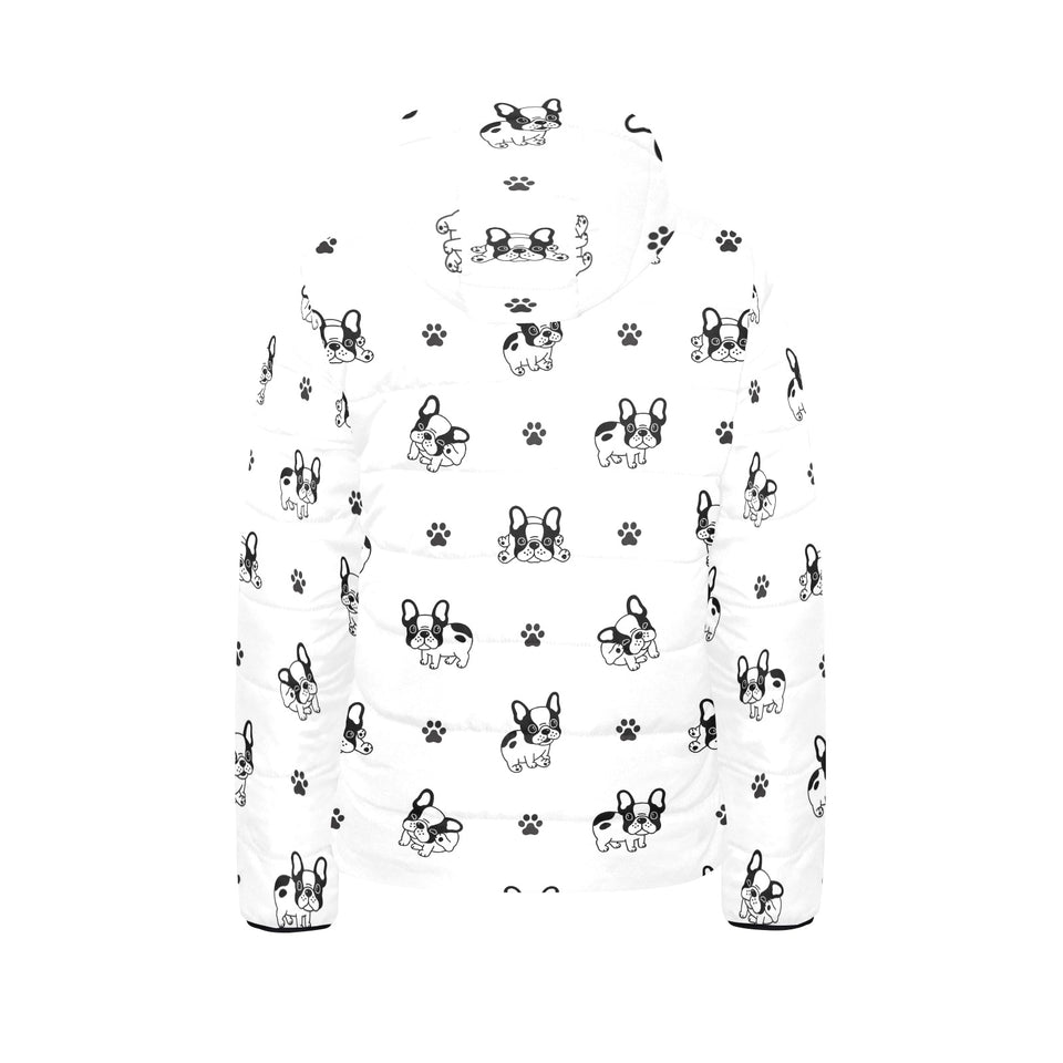 Cute french bulldog paw pattern Kids' Boys' Girls' Padded Hooded Jacket