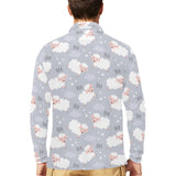 Sweet dreams sheep pattern Men's Long Sleeve Polo Shirt