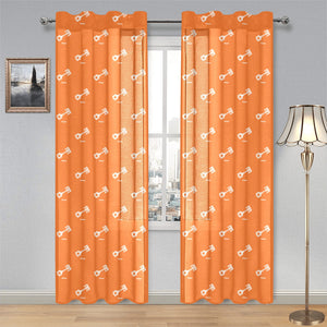 Engine Piston Orange Background Pattern Design 05 Gauze Curtain