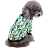 Toucan tropical leaves design pattern All Over Print Pet Dog Round Neck Fuzzy Shirt