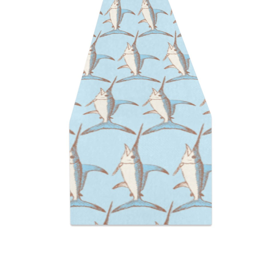 Swordfish Pattern Print Design 01 Table Runner