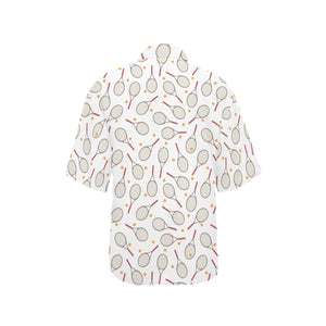 Tennis Pattern Print Design 04 Women's All Over Print Hawaiian Shirt