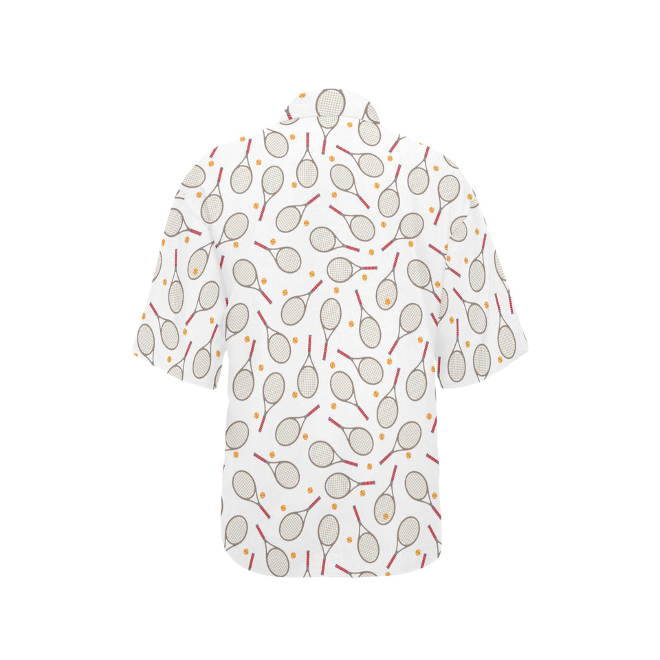 Tennis Pattern Print Design 04 Women's All Over Print Hawaiian Shirt