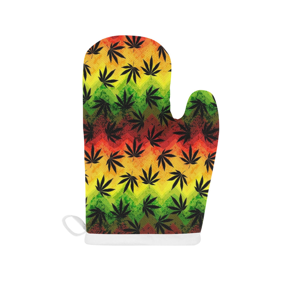 Canabis Marijuana Weed Pattern Print Design 03 Heat Resistant Oven Mitts