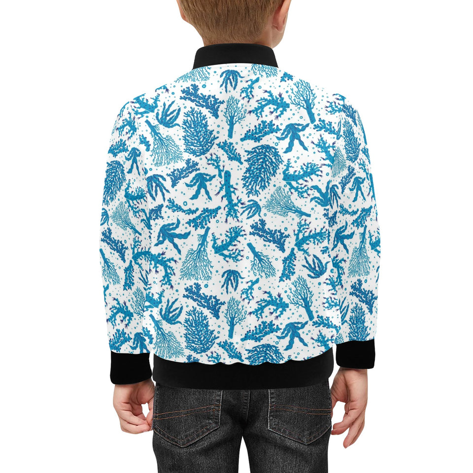 Coral Reef Pattern Print Design 01 Kids' Boys' Girls' Bomber Jacket