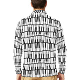 Piano Pattern Print Design 03 Men's Long Sleeve Polo Shirt