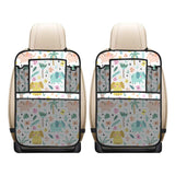Cute elephants palm tree flower butterfly pattern Car Seat Back Organizer