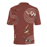 Koi Fish Carp Fish red background Men's All Over Print Polo Shirt