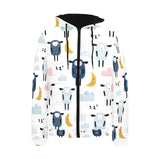 Cute sleeping sheep moon cloud pattern Men's Padded Hooded Jacket
