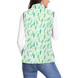 Green Peas Pattern Print Design 01 Women's Padded Vest
