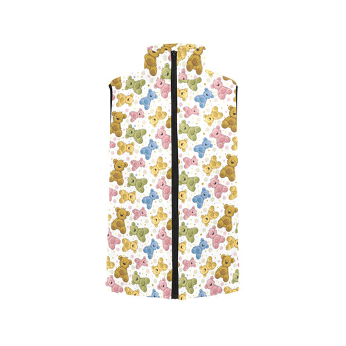 Teddy Bear Pattern Print Design 01 Men's Padded Vest