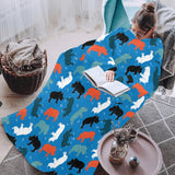 Colorful rhino pattern Blanket Robe with Sleeves