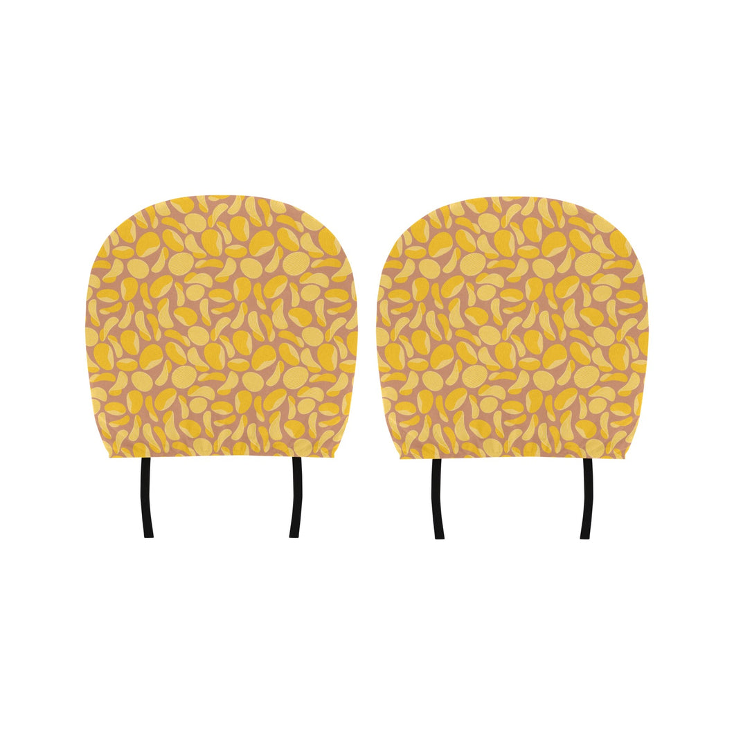 Potato Chips Pattern Print Design 01 Car Headrest Cover