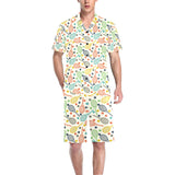 Tennis Pattern Print Design 03 Men's V-Neck Short Pajama Set