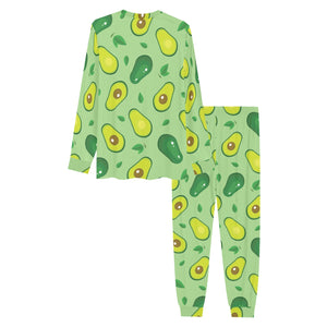 Avocado pattern green background Men's All Over Print Pajama