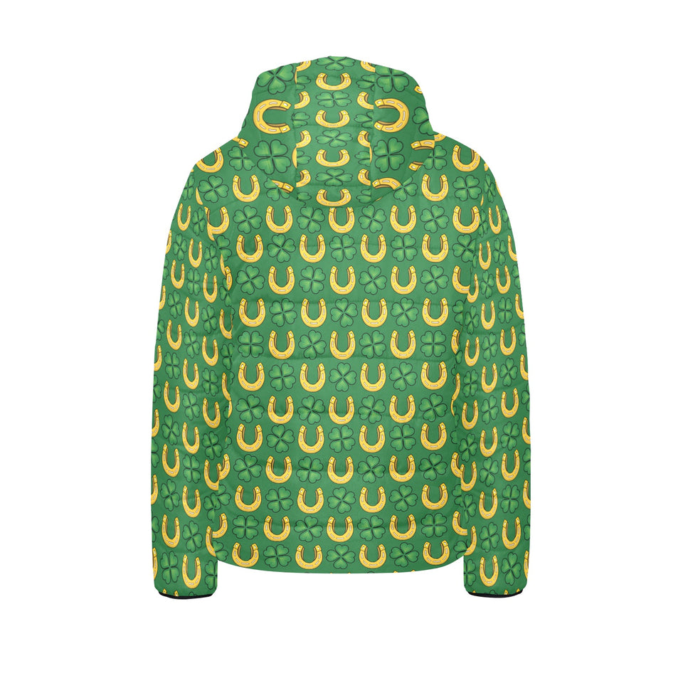Horseshoes Pattern Print Design 05 Kids' Boys' Girls' Padded Hooded Jacket