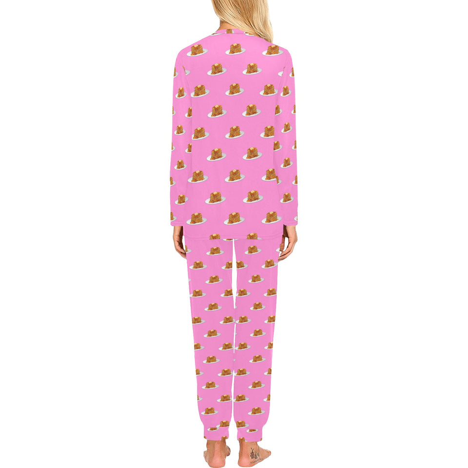 Pancake Pattern Print Design 04 Women's All Over Print Pajama Set