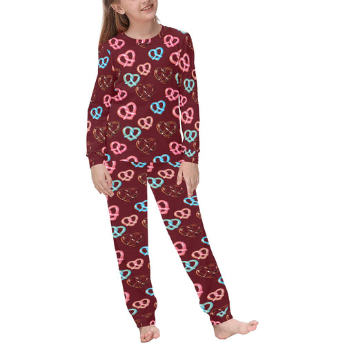 Pretzels Pattern Print Design 05 Kids' Boys' Girls' All Over Print Pajama Set
