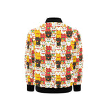 Colorful Maneki neko cat pattern Kids' Boys' Girls' Bomber Jacket