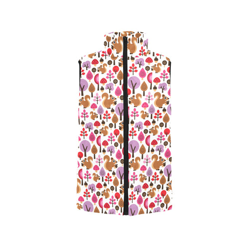 Squirrel Pattern Print Design 02 Women's Padded Vest