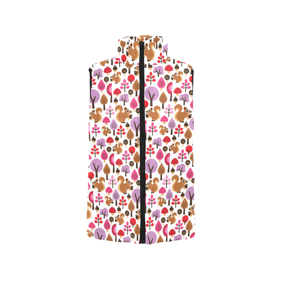 Squirrel Pattern Print Design 02 Women's Padded Vest