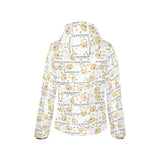 Golden Retriever Pattern Print Design 04 Women's Padded Hooded Jacket