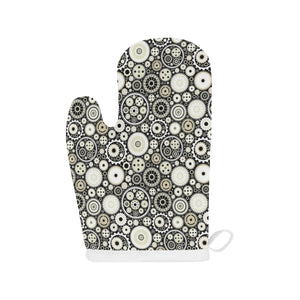 Gear Pattern Print Design 02 Heat Resistant Oven Mitts