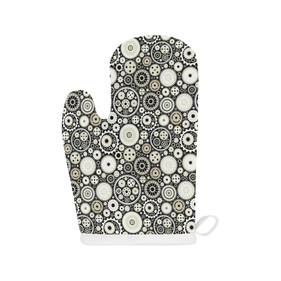 Gear Pattern Print Design 02 Heat Resistant Oven Mitts