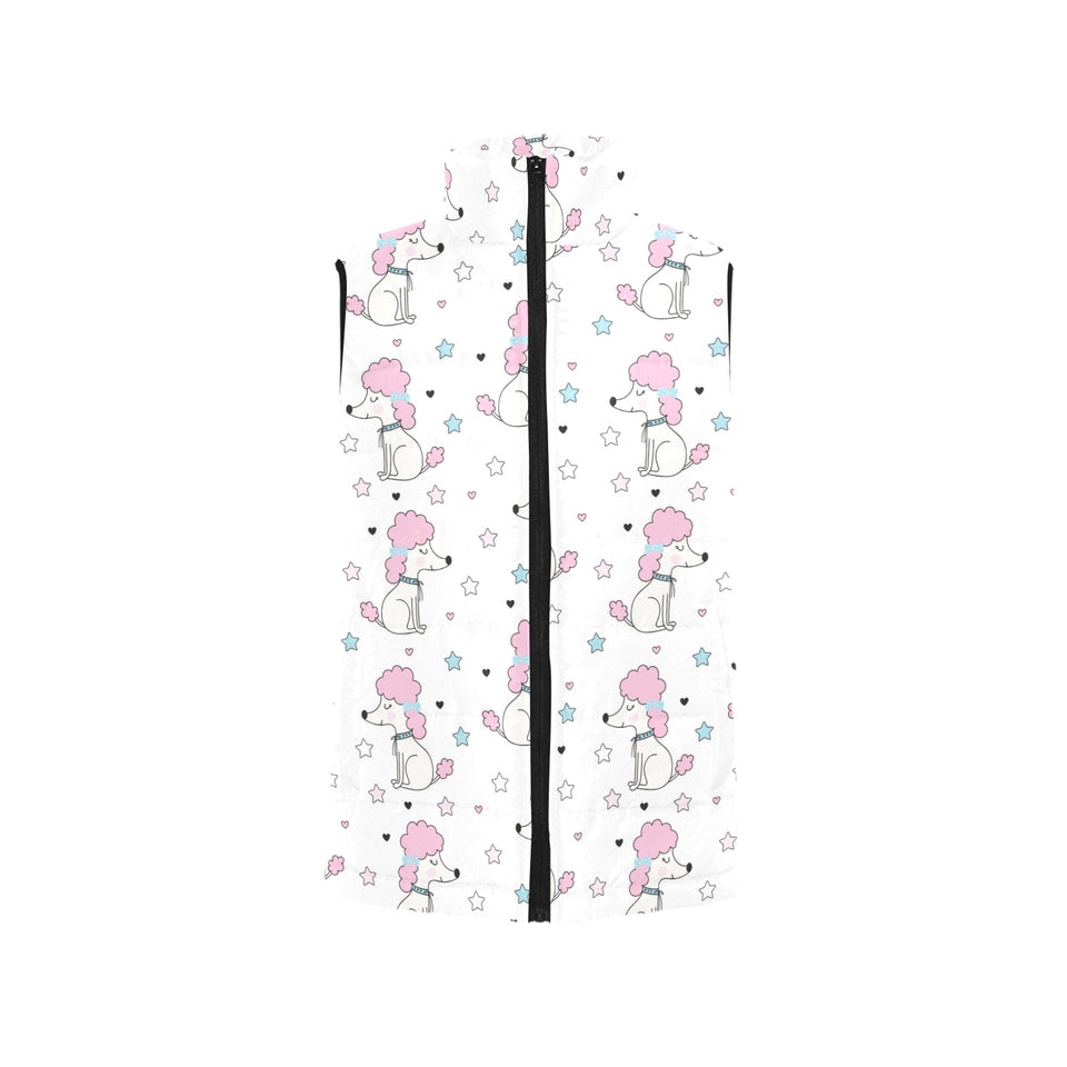 Cute poodle dog star pattern Women's Padded Vest