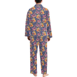 Goldfish Pattern Print Design 05 Men's Long Pajama Set