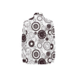 Classic vintage clock pattern Women's Long Sleeve Polo Shirt