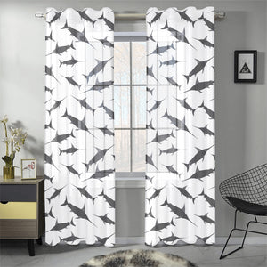 Swordfish Pattern Print Design 04 Gauze Curtain