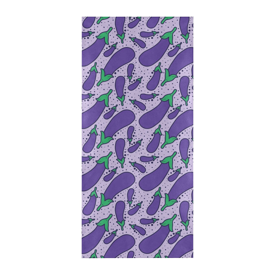 Eggplant Pattern Print Design 03 Beach Towel
