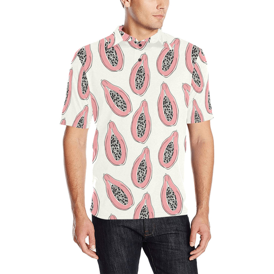 papaya pattern Men's All Over Print Polo Shirt