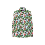 Hummingbird Pattern Print Design 05 Women's Long Sleeve Polo Shirt