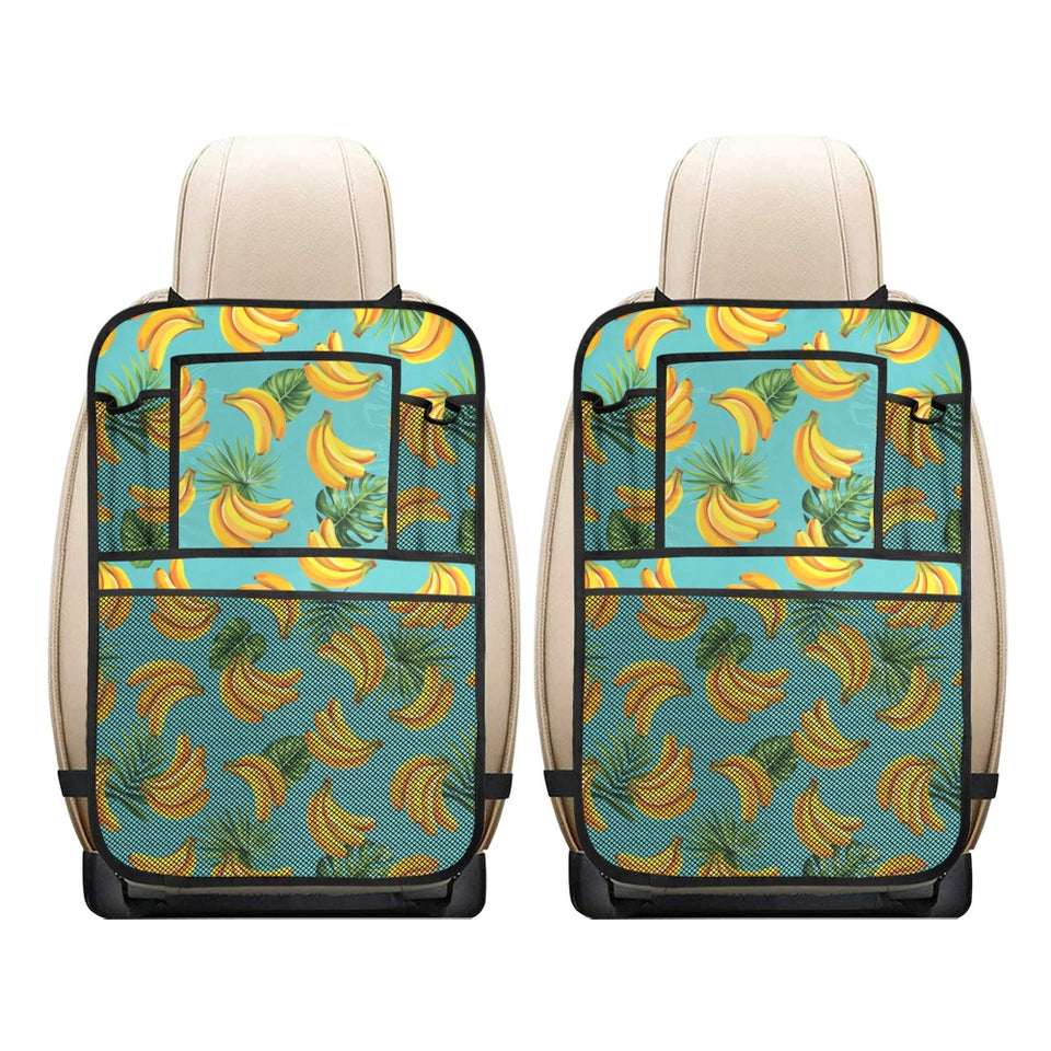 Banana Palm Leaves pattern background Car Seat Back Organizer