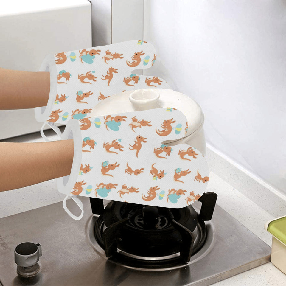Cute Kangaroo pattern Heat Resistant Oven Mitts