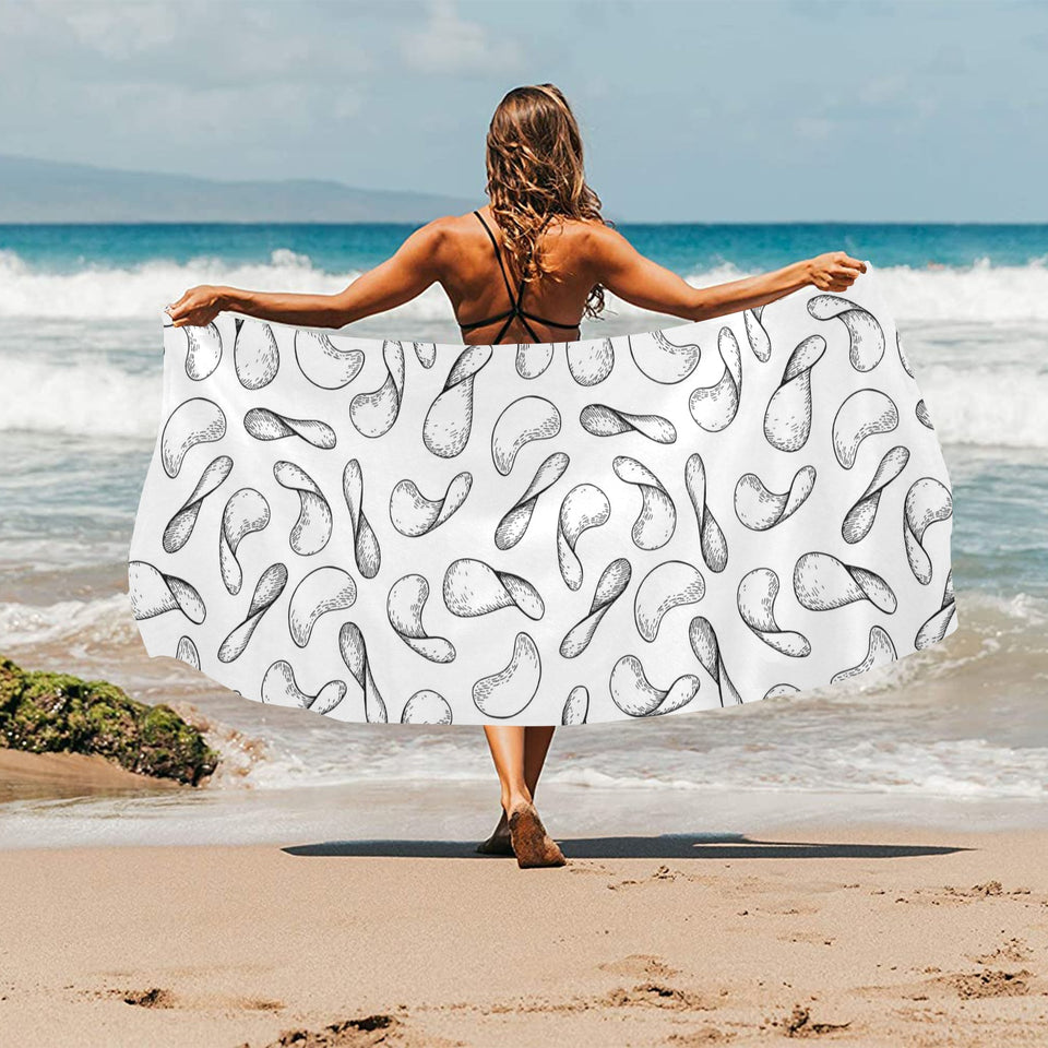 Potato Chips Pattern Print Design 04 Beach Towel