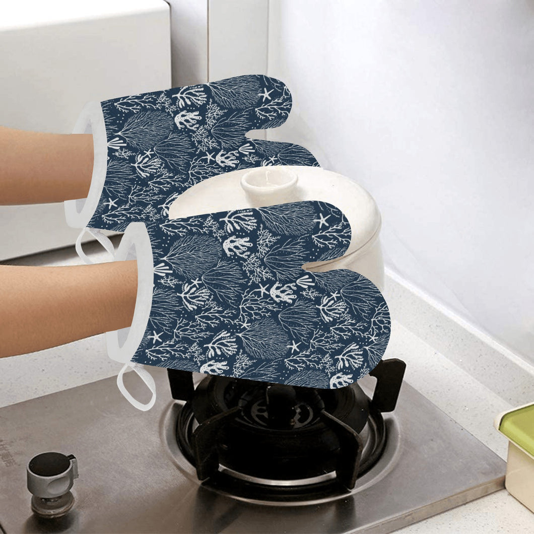 Coral Reef Pattern Print Design 05 Heat Resistant Oven Mitts