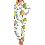 Hot Air Balloon Bird Cloud Pattern Women's Long Pajama Set