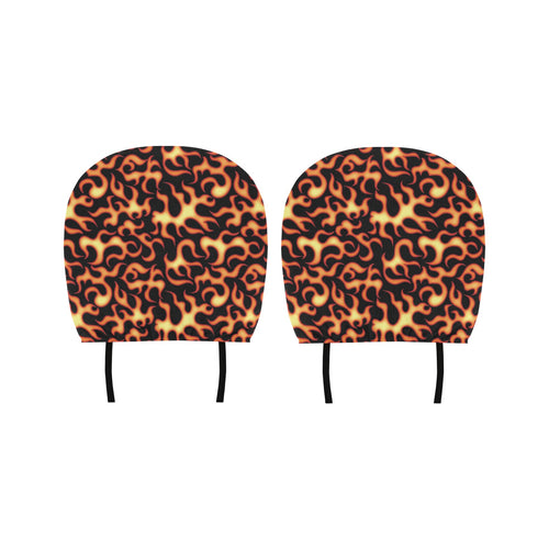 Fire flame dark pattern Car Headrest Cover