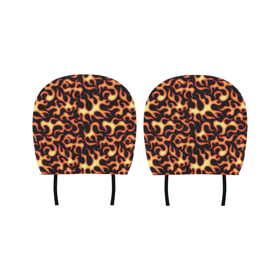 Fire flame dark pattern Car Headrest Cover