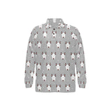 Bull Terrier Pattern Print Design 05 Men's Long Sleeve Polo Shirt