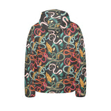 Colorful snake plant pattern Kids' Boys' Girls' Padded Hooded Jacket