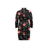 fox sleeping fox pattern Men's Long Sleeve Belted Night Robe
