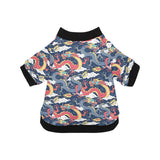 Blue red dragon cloud pattern All Over Print Pet Dog Round Neck Fuzzy Shirt